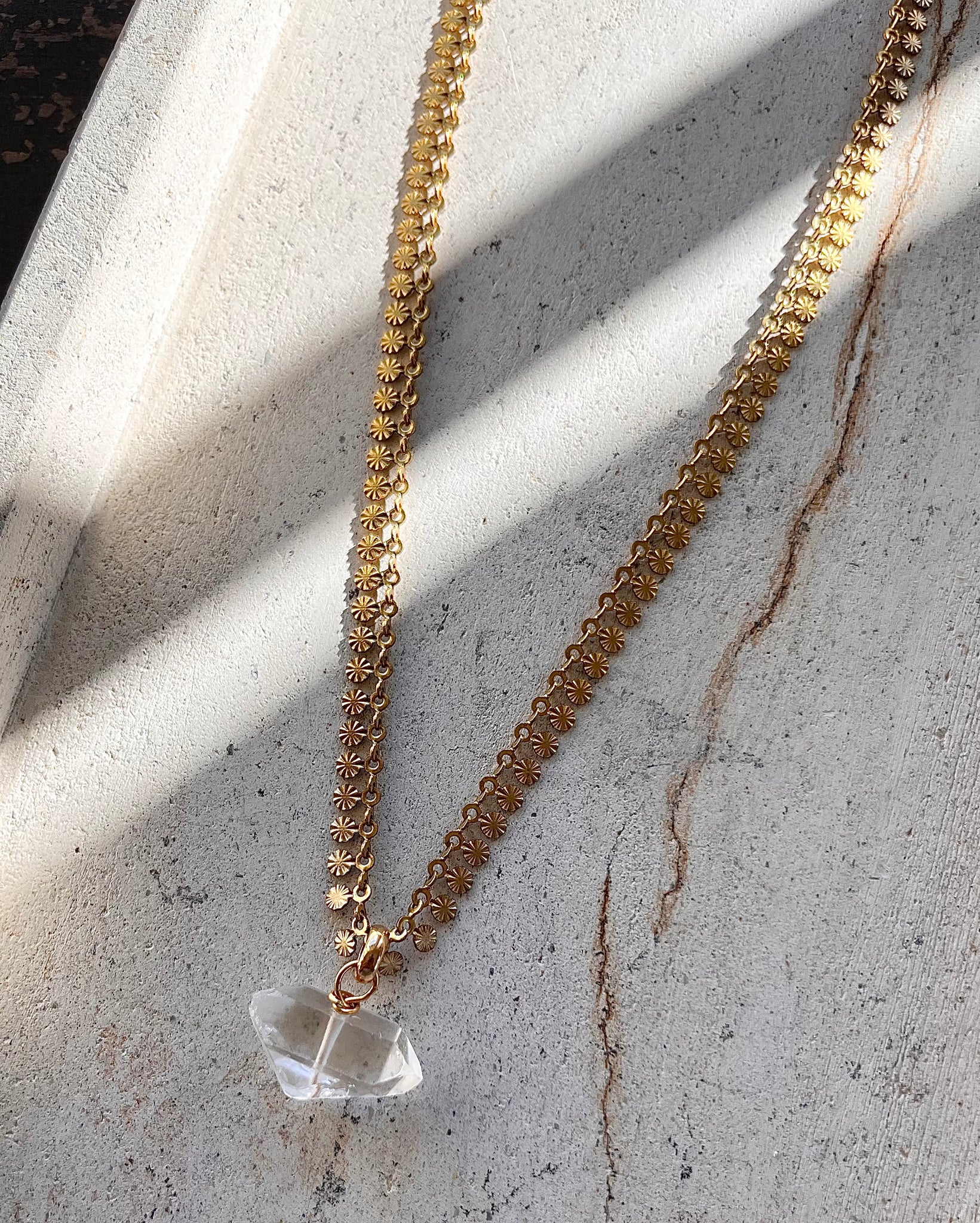 Brass + Crystal Necklace