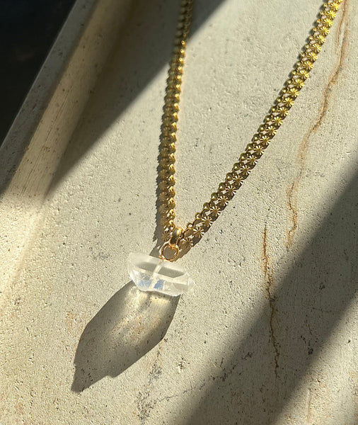 Brass + Crystal Necklace